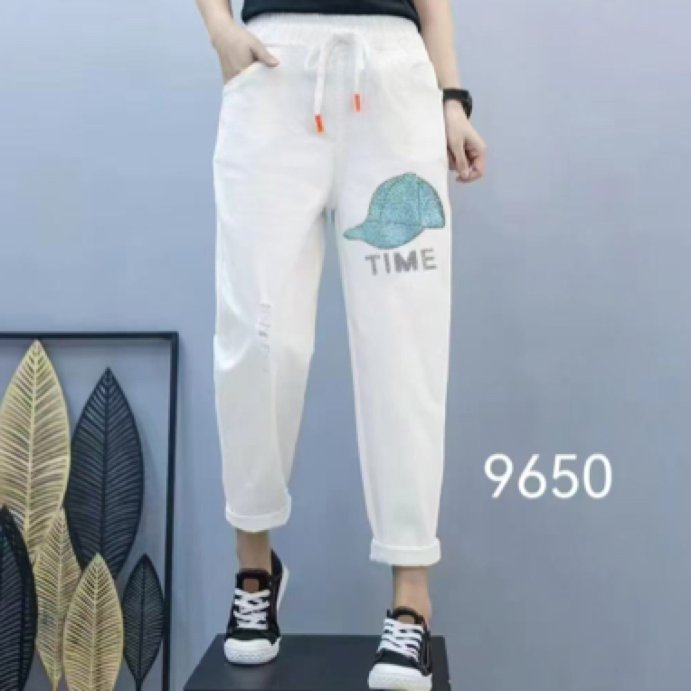 【源佳佳服饰】《9650牛仔裤》夏季薄款重工洋气显瘦哈伦牛仔裤