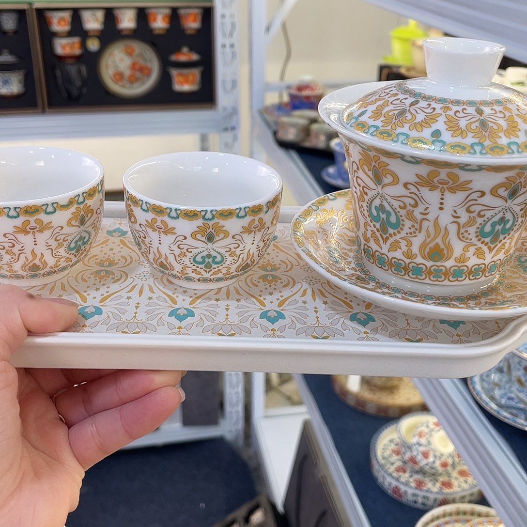 陶景德陶瓷盖碗茶具