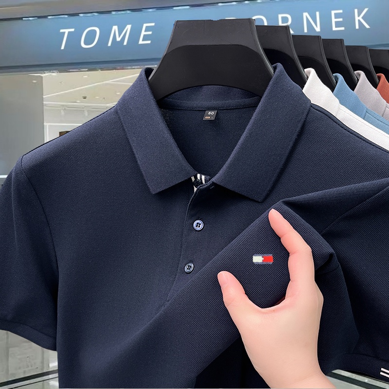 【时尚大牌】正品汤米希凯利新款男士POLO衫高端丝光棉翻领短袖T恤