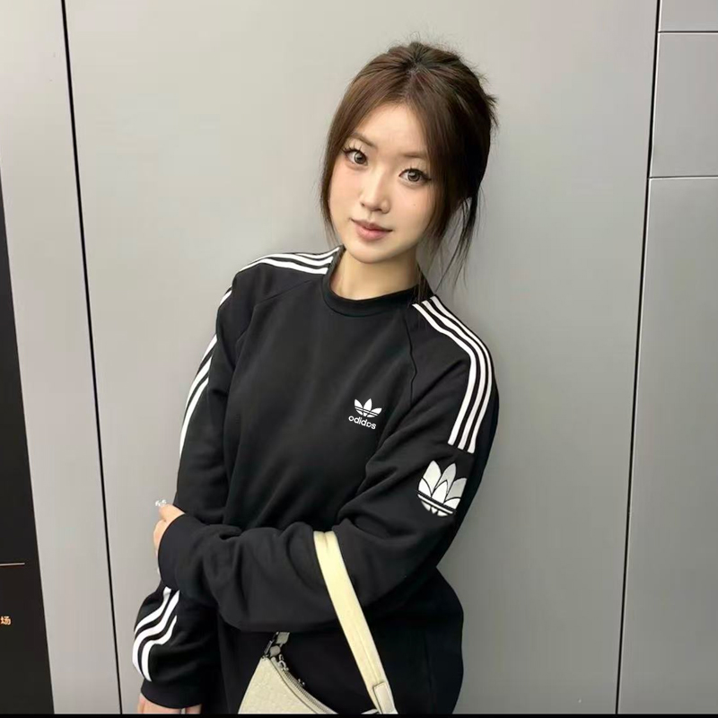〔奥莱撤柜〕休闲加绒圆领卫衣情侣款冬季长袖时尚百搭