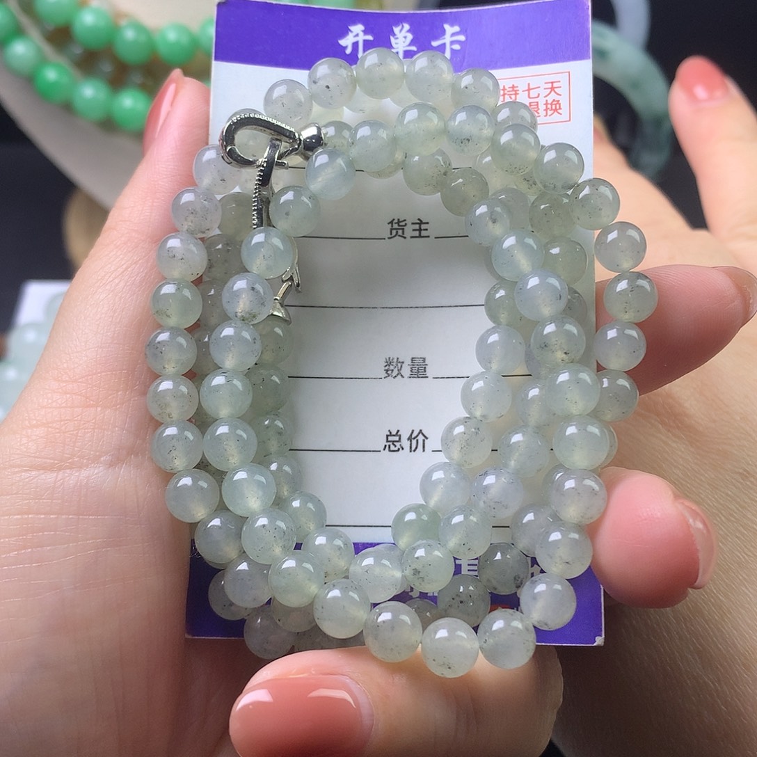 翡翠未镶嵌手链卡6.3