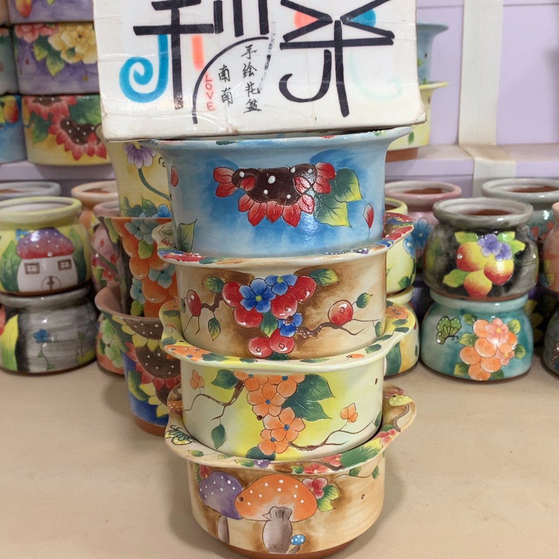 福利花盆，手绘花盆