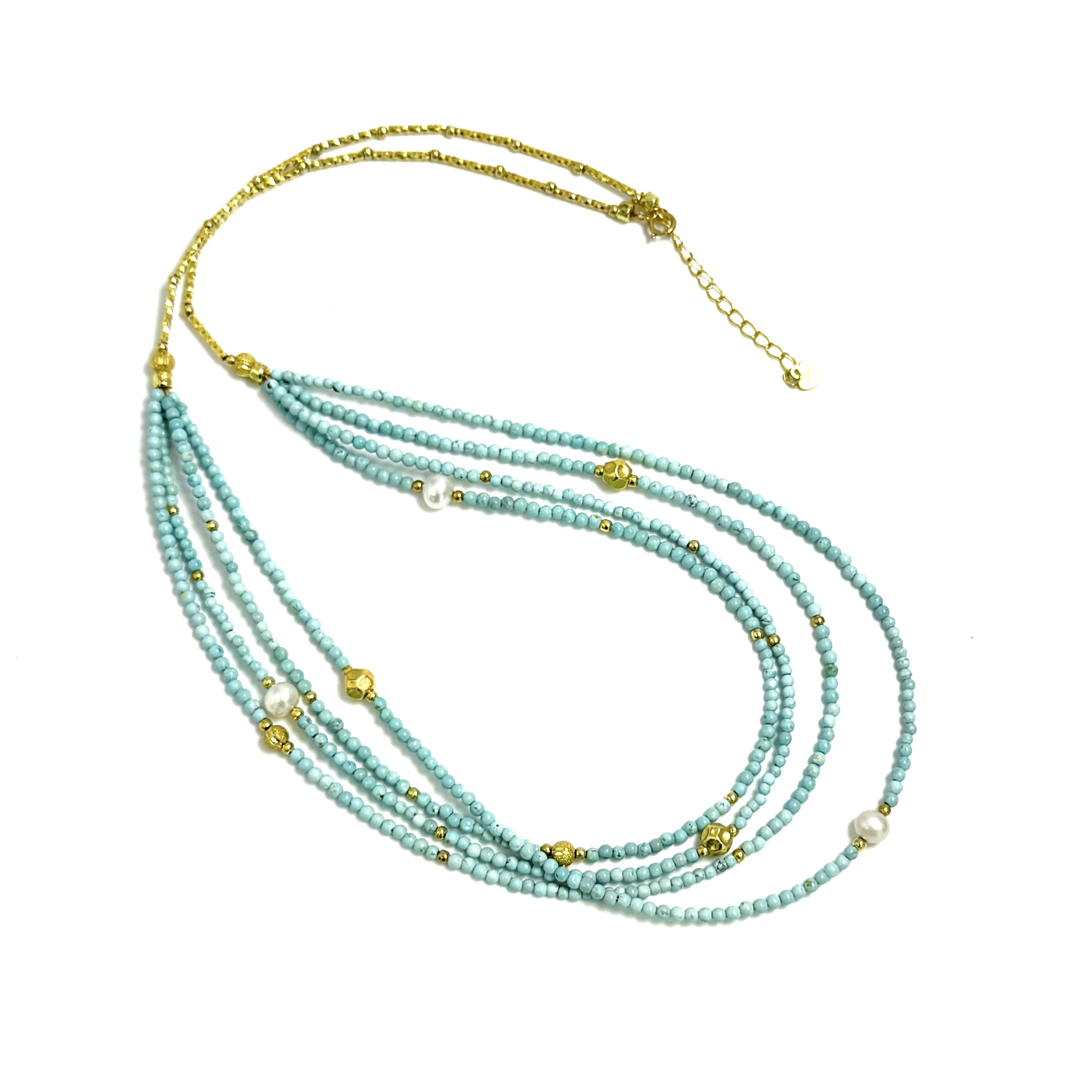 【V姐珠宝】XR52816 原矿绿松小米珠项链 Diy设计款