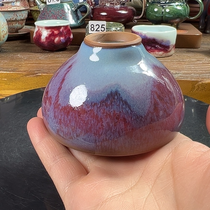 壶原矿钧瓷 手工鸡心杯