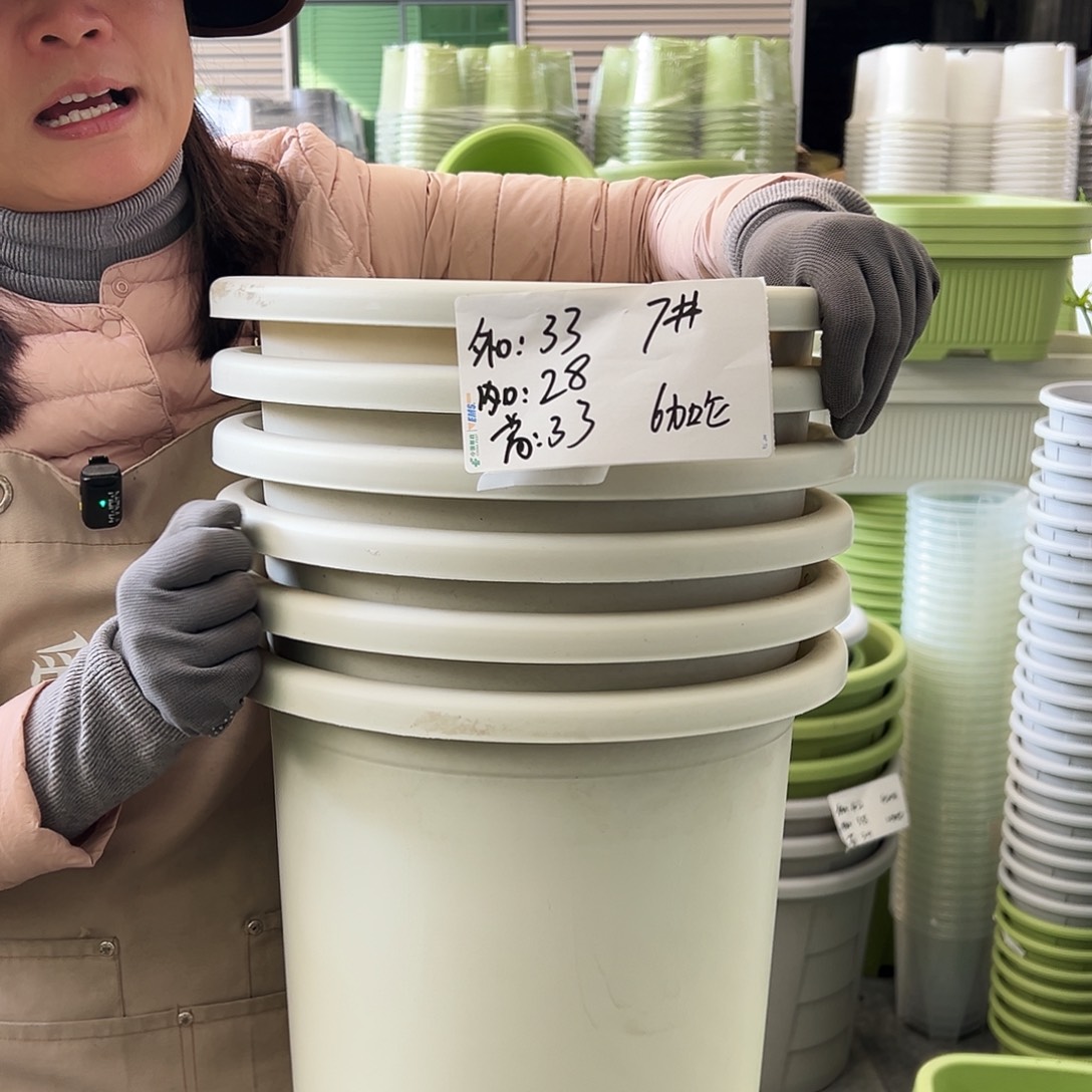 瑕疵四季盆7#米白色6个无托