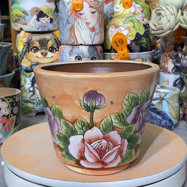 红陶景德镇艺术手绘作品