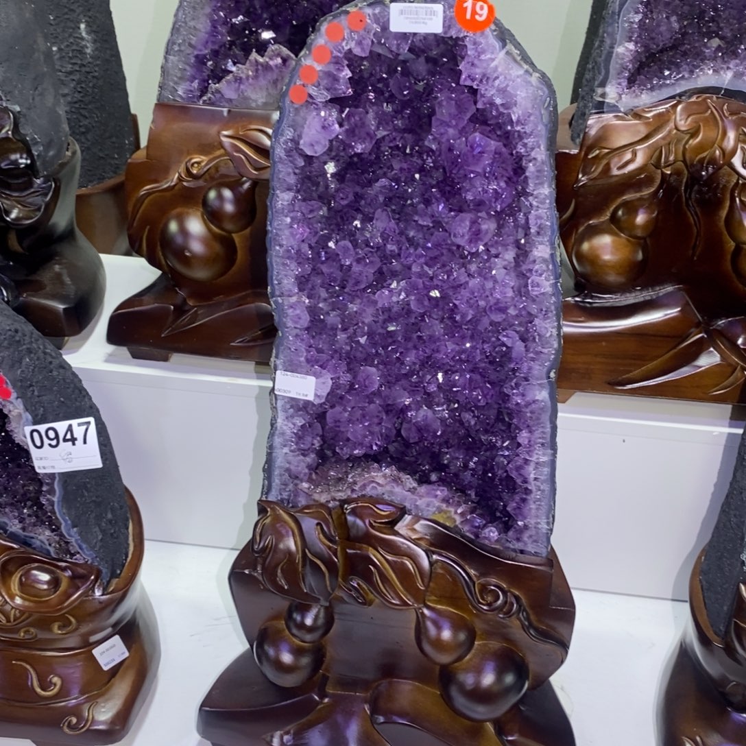 银S925镶嵌紫晶大型摆件（非配饰）62x30