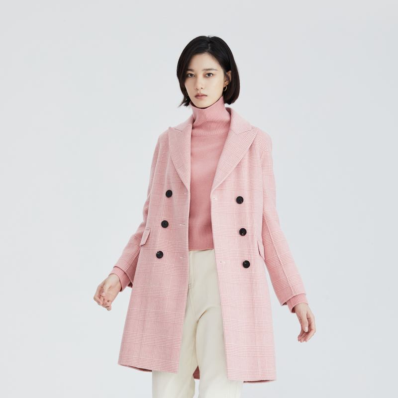 OBEG欧碧倩气质双排扣中长大衣10424093