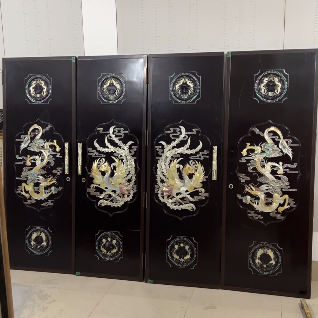 绘画屏风框画茶空间设计