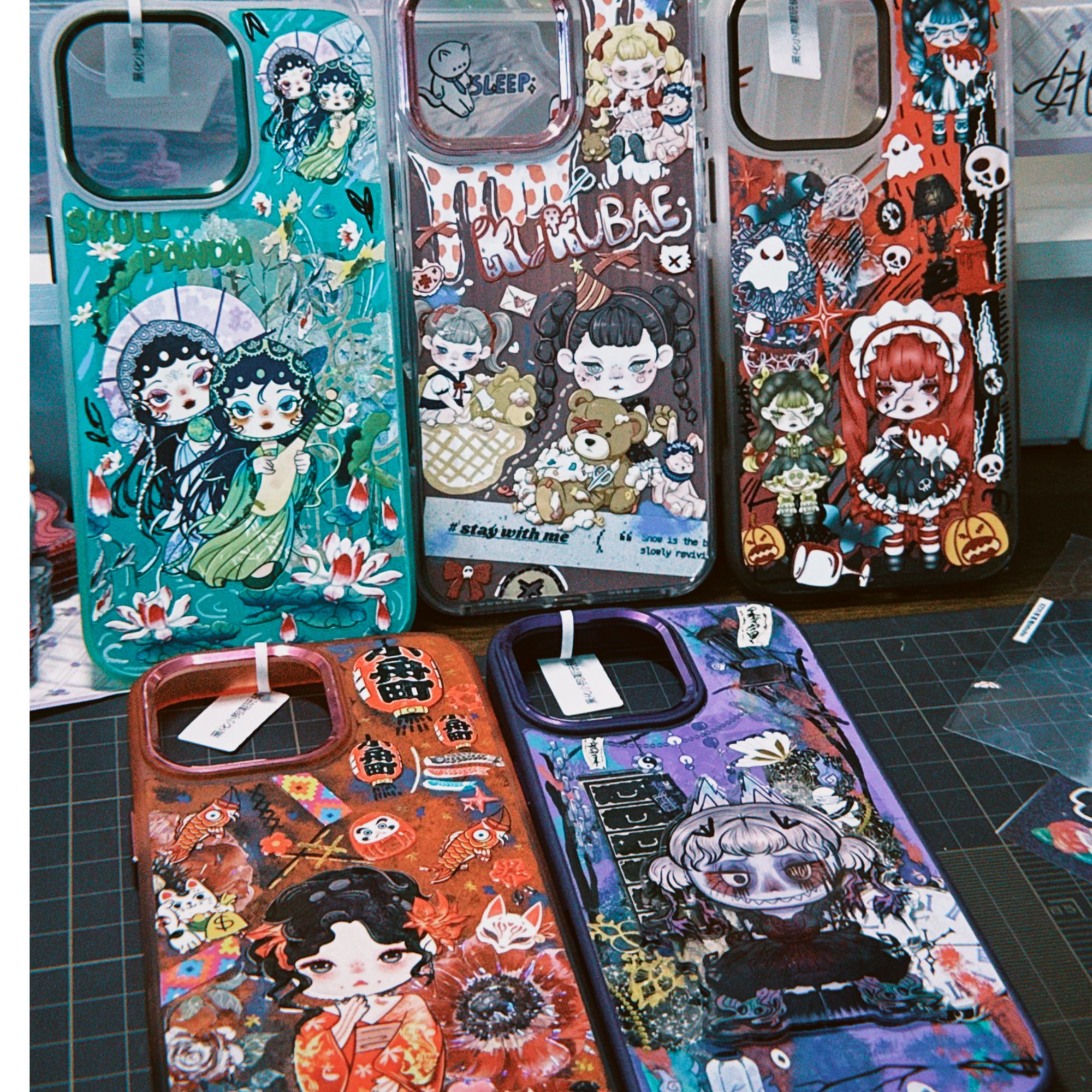 手工滴胶手机壳手作亚克力贴纸滴胶纯手工画师款苹果华为手机壳