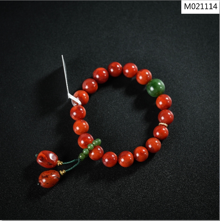 【老掌柜】火焰纹/南红手串/10mm   M021114