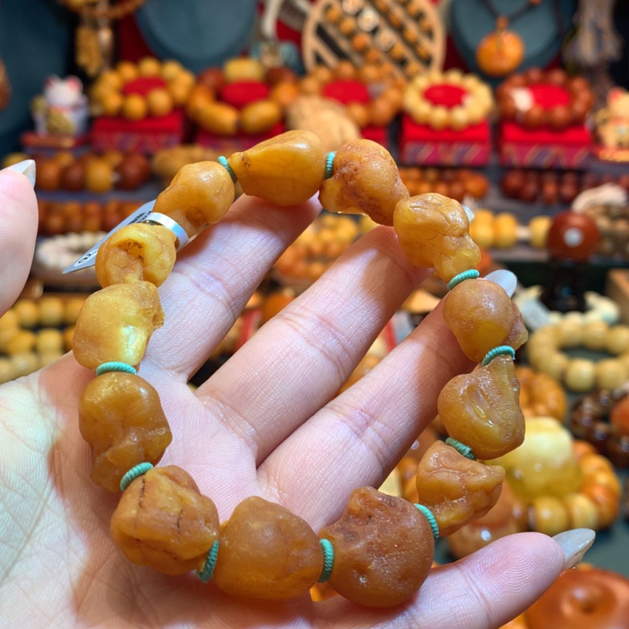 【闪购商品】蜜蜡手串未镶嵌心**成蜜蜡手串