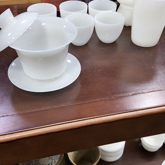 璞玉马蹄盖碗套组