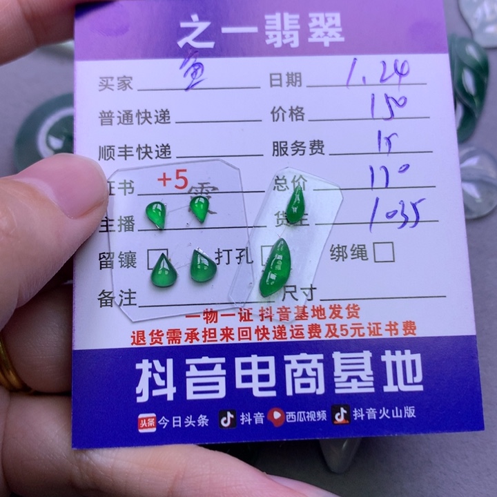 翡翠颈饰未镶嵌鱼*