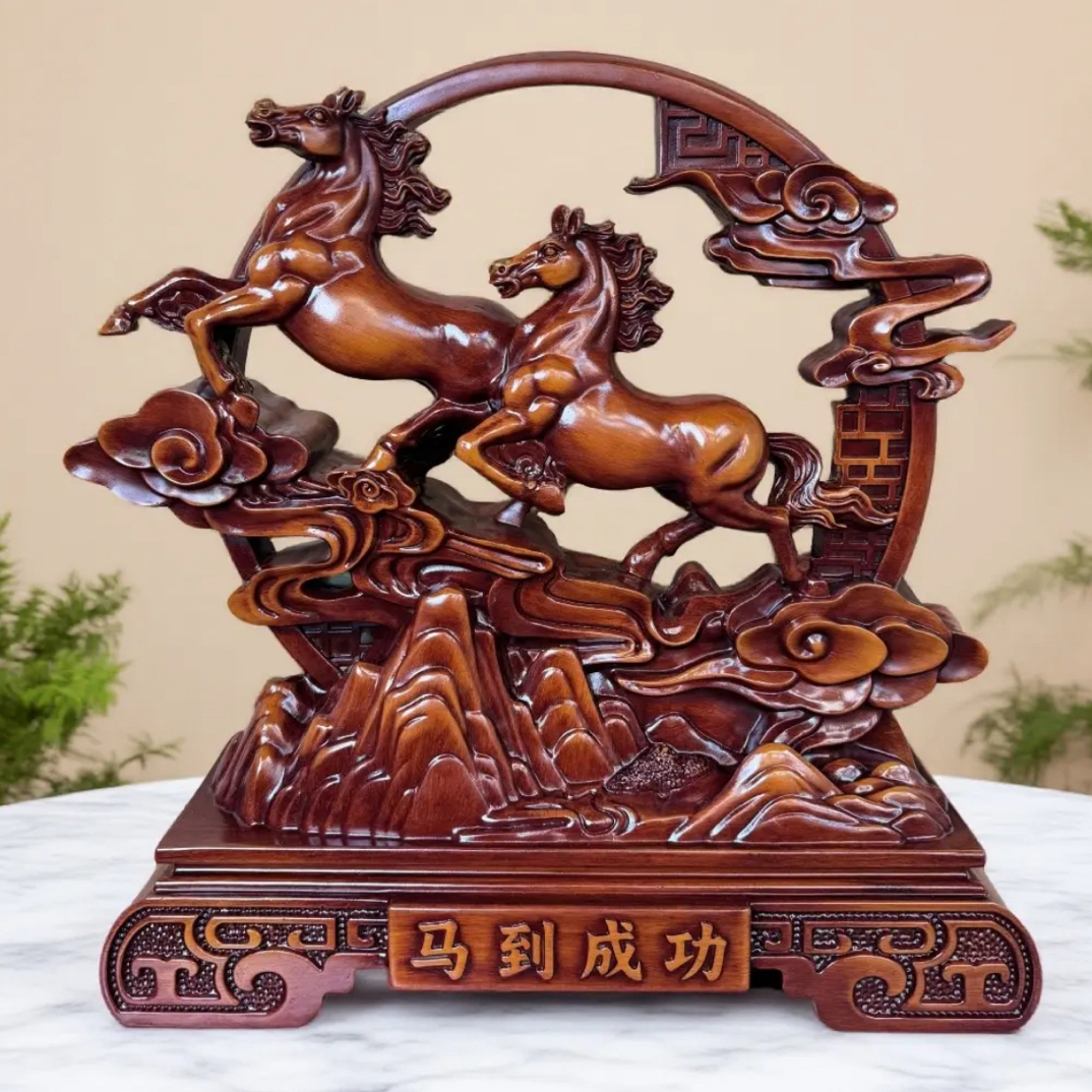 马到成功C款步步高升双马客厅招财酒柜开业乔迁商务礼品摆件摆件