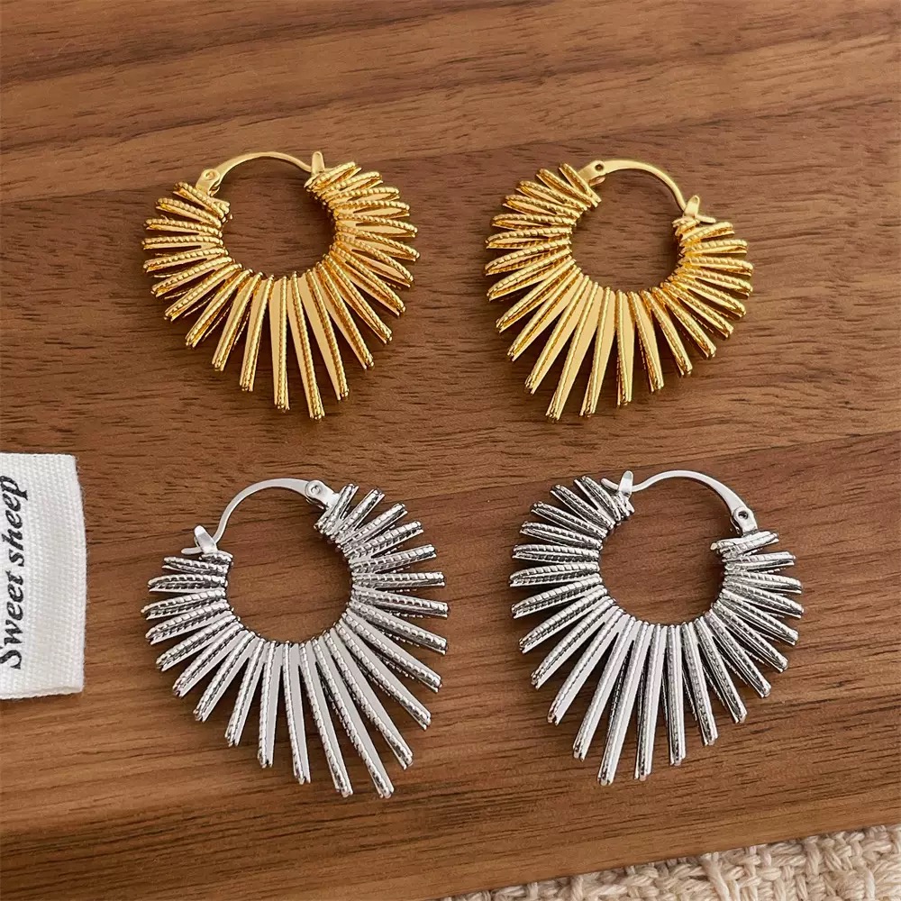 铜合金耳饰 高级感气质百搭散开花朵耳钉新品耳扣