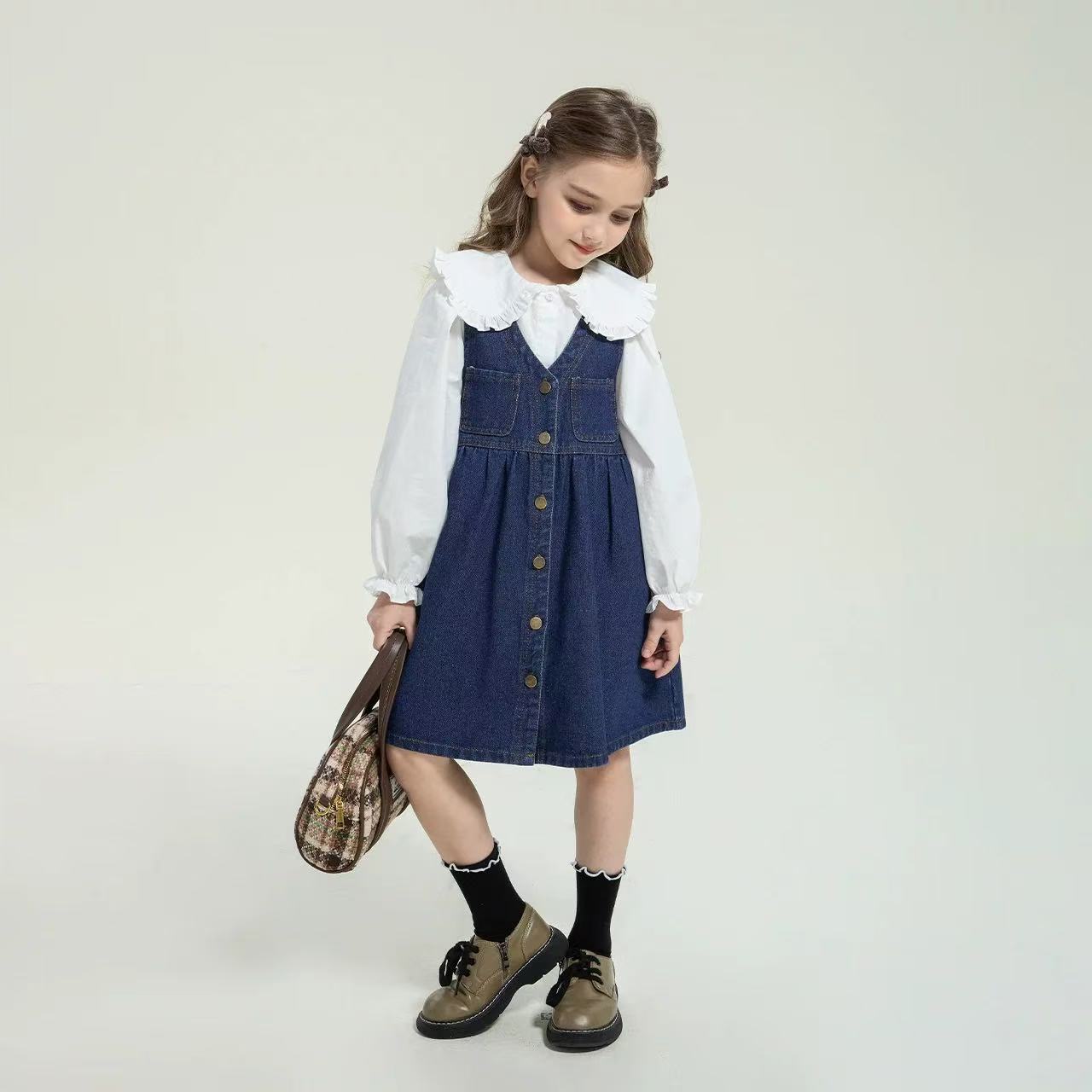微瑕不退换（159.9-419.9价格专拍）春秋新款百搭女童牛仔背心裙