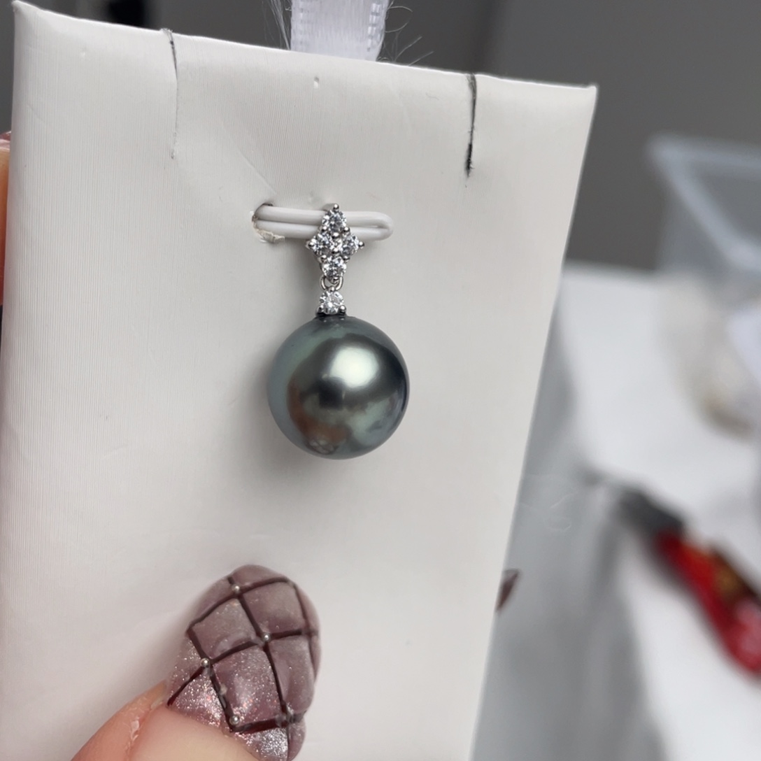 海水珍珠颈饰18K金镶嵌12-13mm 无瑕