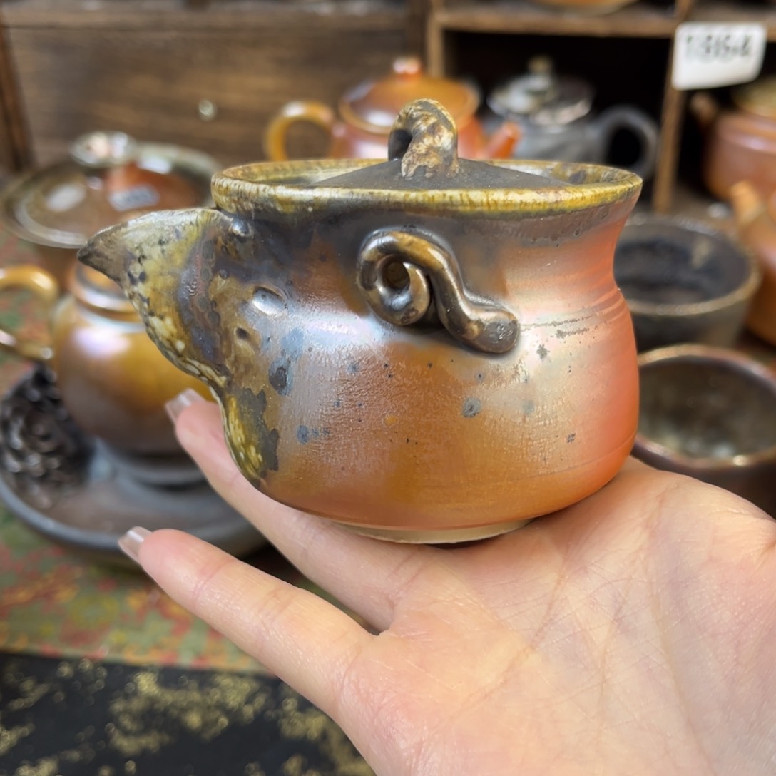 杯柴烧茶器中白宝瓶