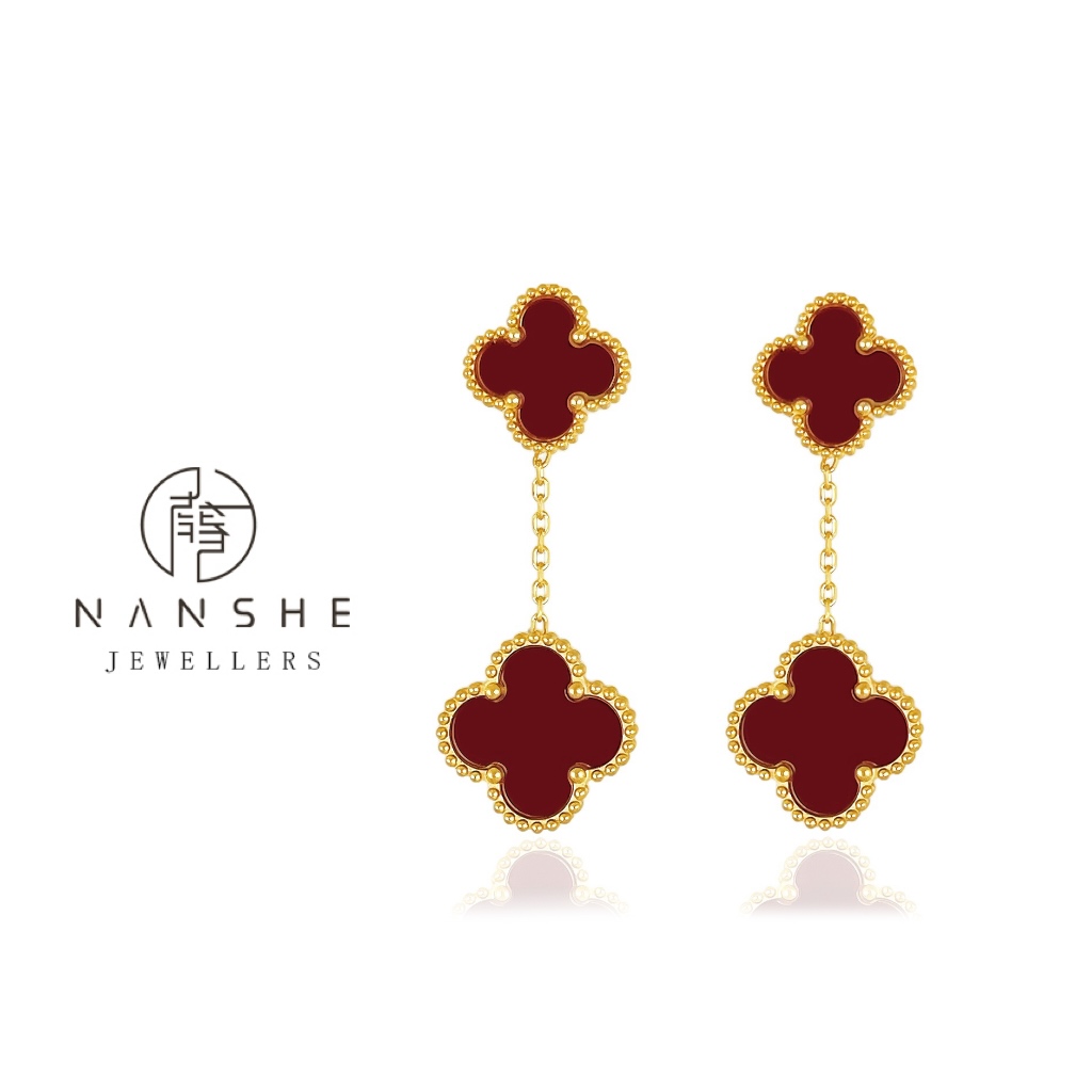 NANSHE/南奢 三色双花耳坠轻奢时尚