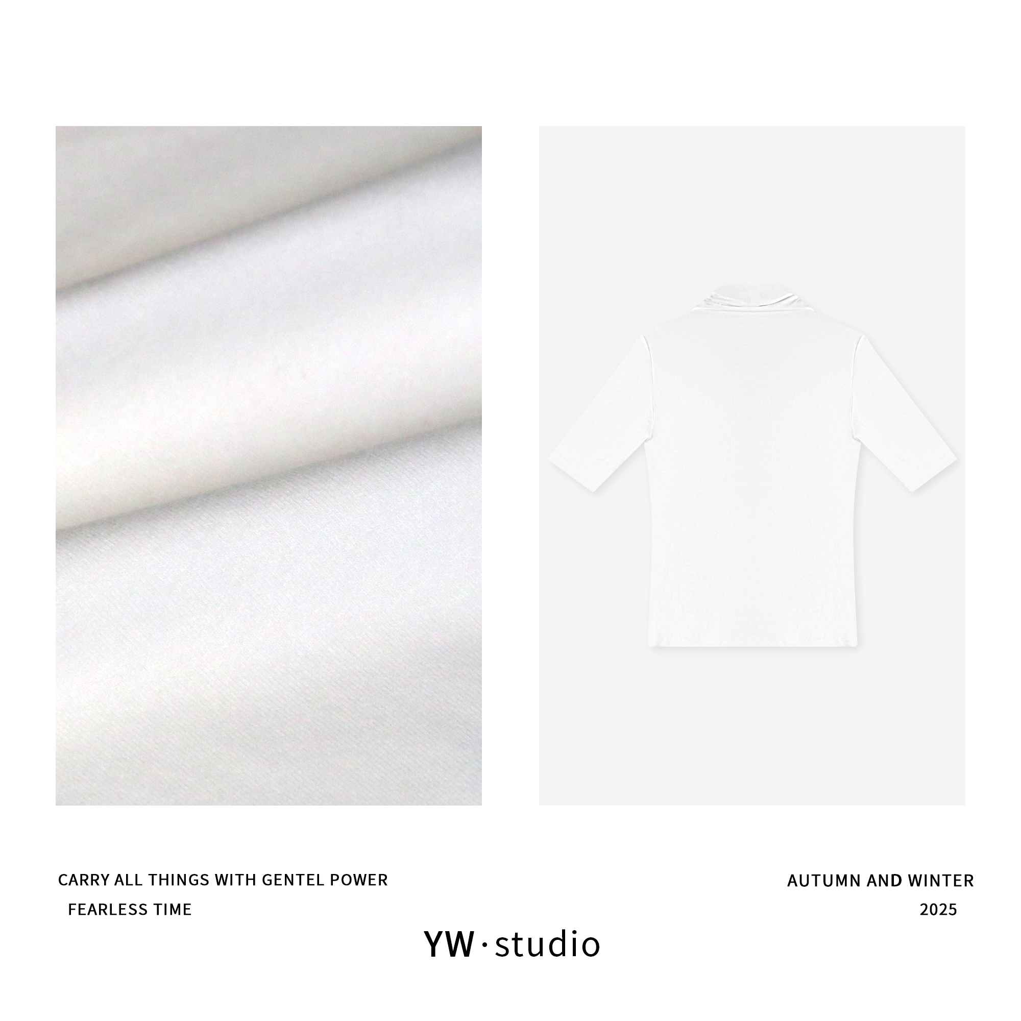 YUWEI/定制 高智感高领高弹力修身纯欲中袖打底内搭 CYP25198