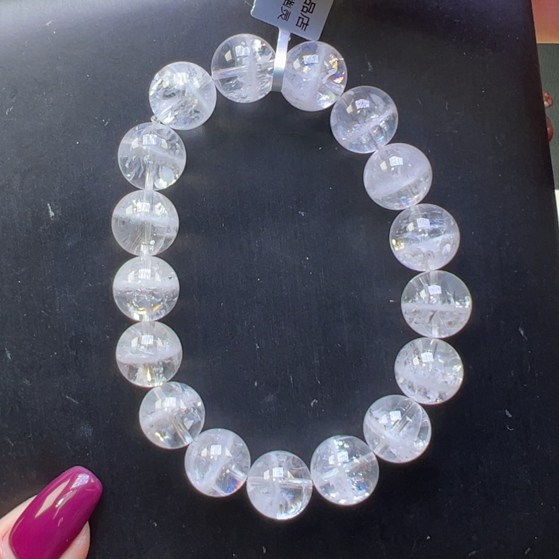水晶手串未镶嵌祖宗级彩虹白幽灵13.2mm