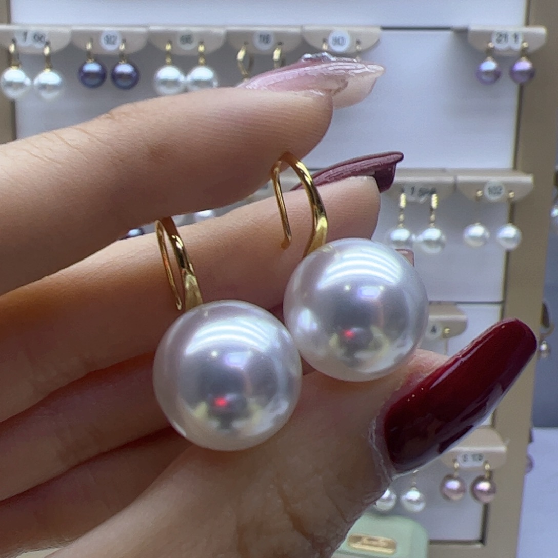 淡水珍珠耳饰18K金镶嵌
