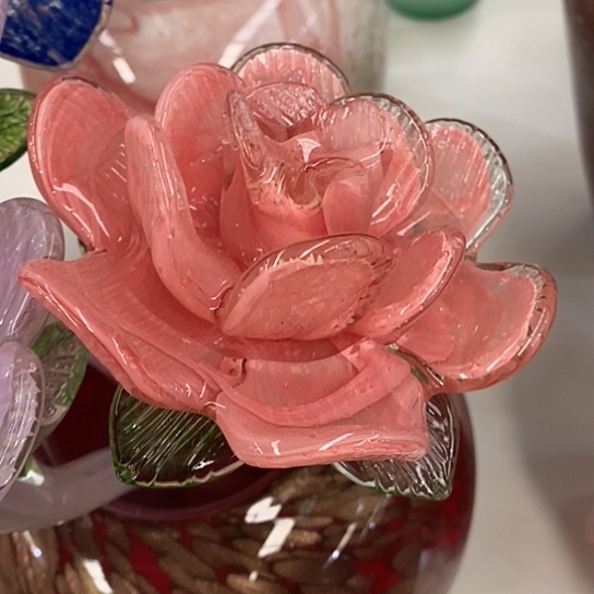 琉璃高度45厘米多层夜光牡丹花