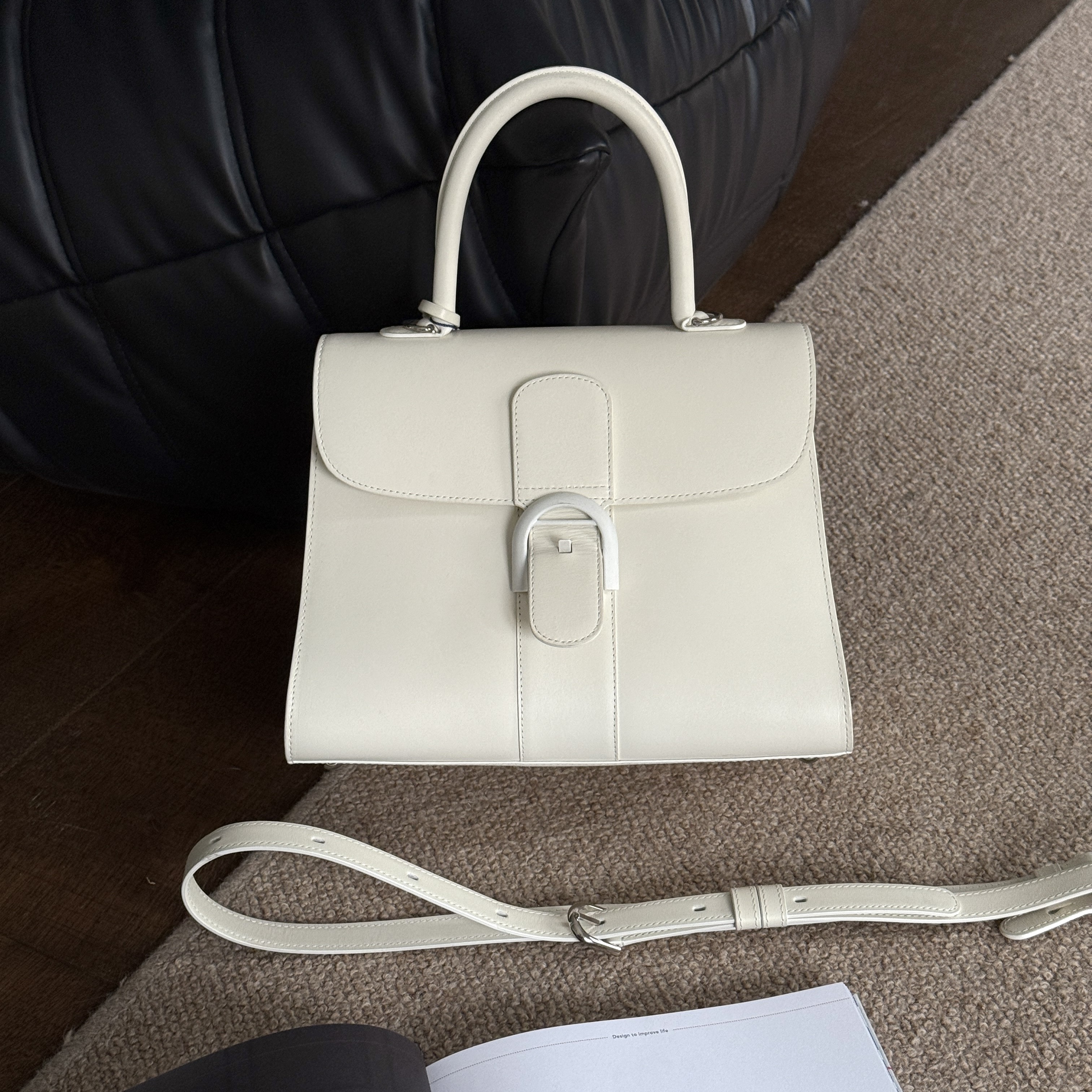 95新 Delvaux/德尔沃 Azul-Delvaux牛皮brilliant中号手提包39343