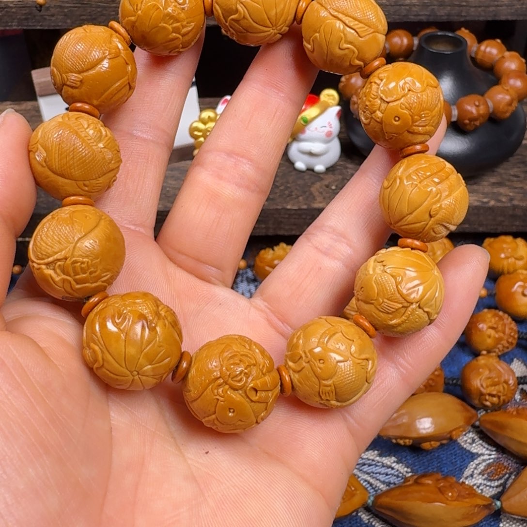 橄榄核手串/手链光珠鱼