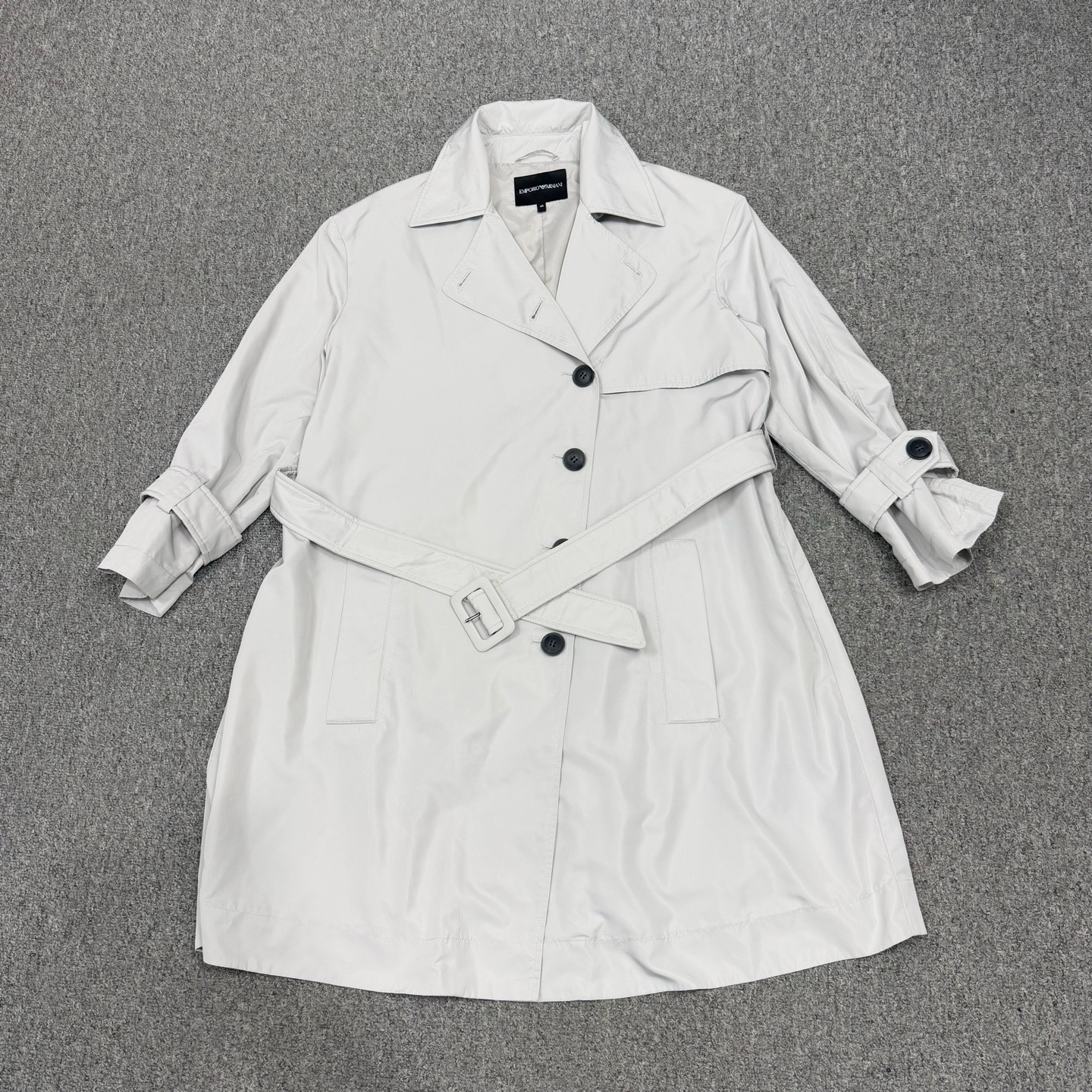 99新 GIORGIO ARMANI/阿玛尼 18458233灰色风衣 40码99新