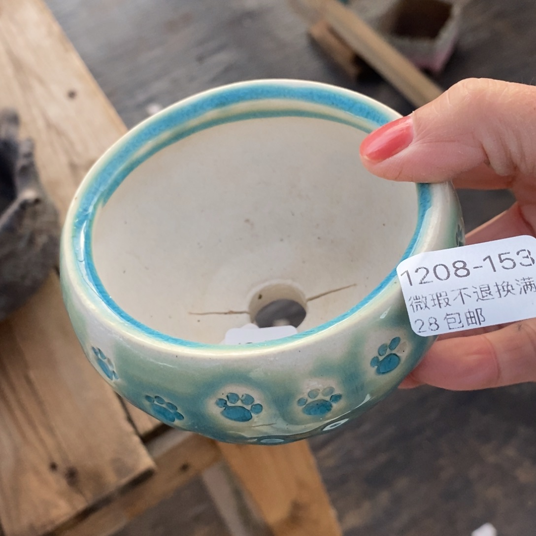 153号多肉盆口径8窑裂