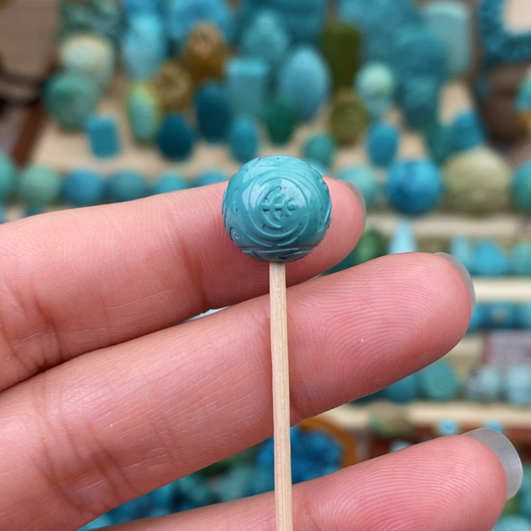 绿松石珠宝奇石未镶嵌11.5mm