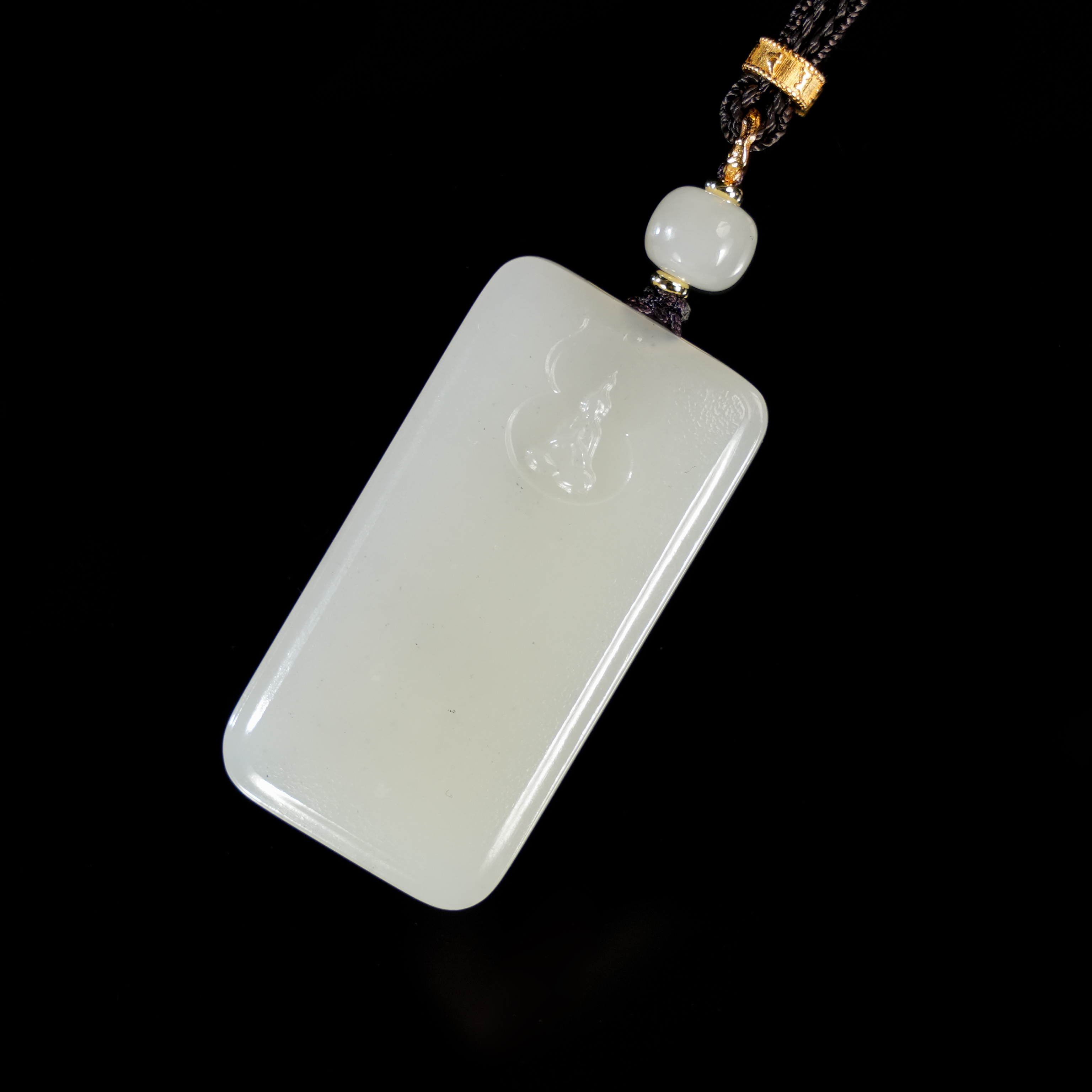 预售-新疆和田玉暖白无相佛平安牌尺寸约46*23mm多样发发一件