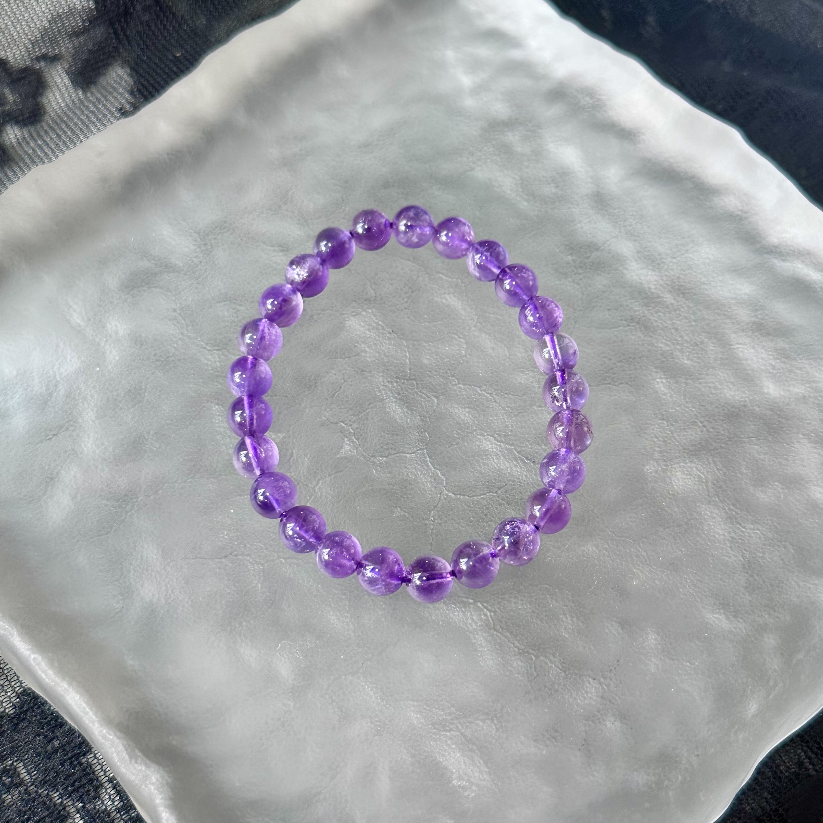 紫水晶圆珠单圈约7-7.5mm