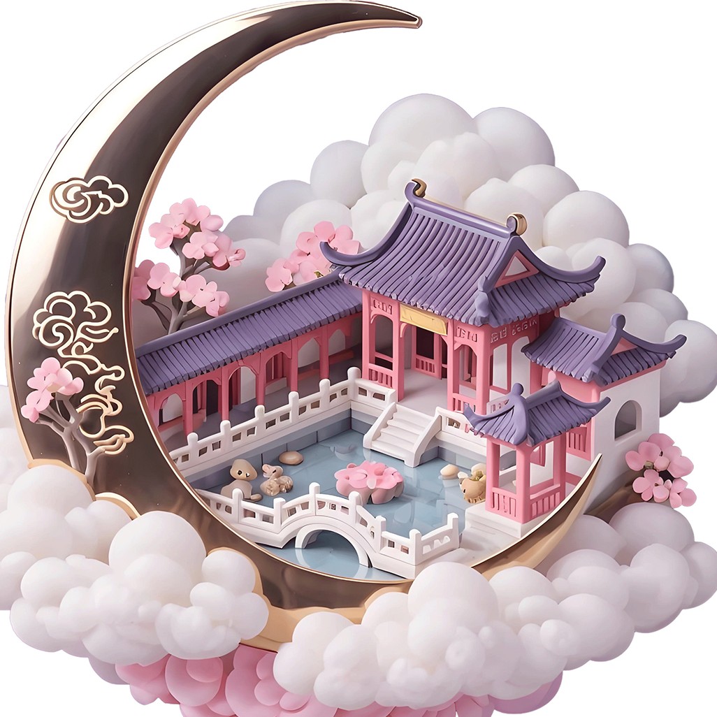 【正版原创】广寒宫嫦娥金属冰箱贴雕磁吸3d神话博物馆中国风伴手礼