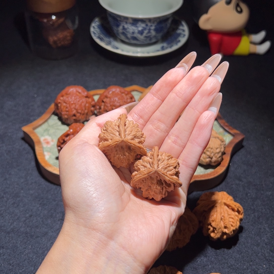 文玩核桃把件33+公子帽三棱