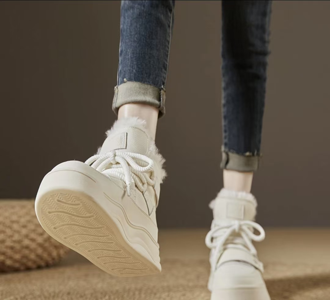 韩版厚底系带雪地鞋女2025冬季新款加绒保暖防滑棉鞋4880