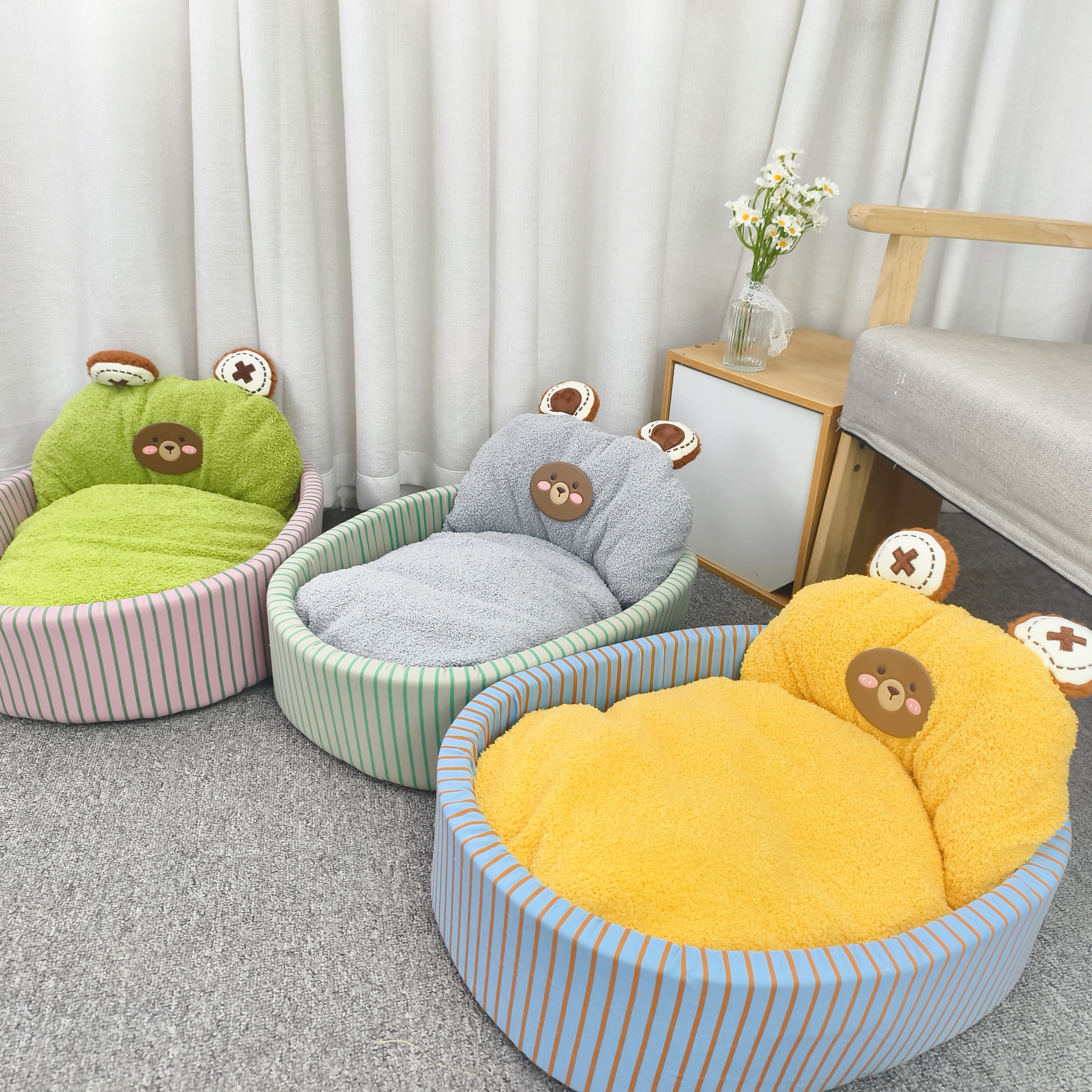 四季通用可拆洗熊仔窝柔软亲肤加厚加高猫窝狗窝