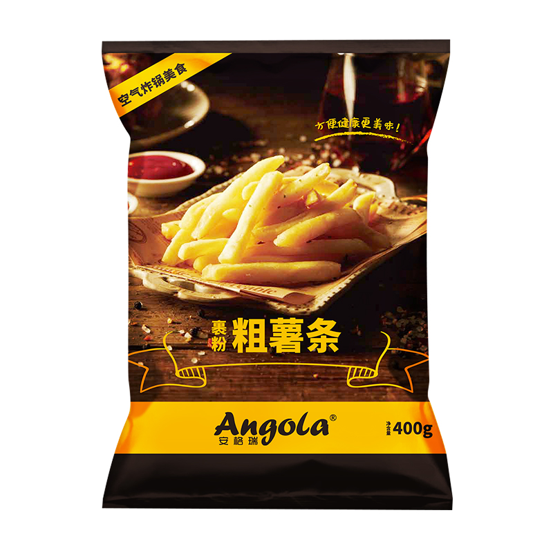 安格瑞【裹粉粗薯条】400g 冷冻超脆粗薯条 顺丰包邮 休闲小零食