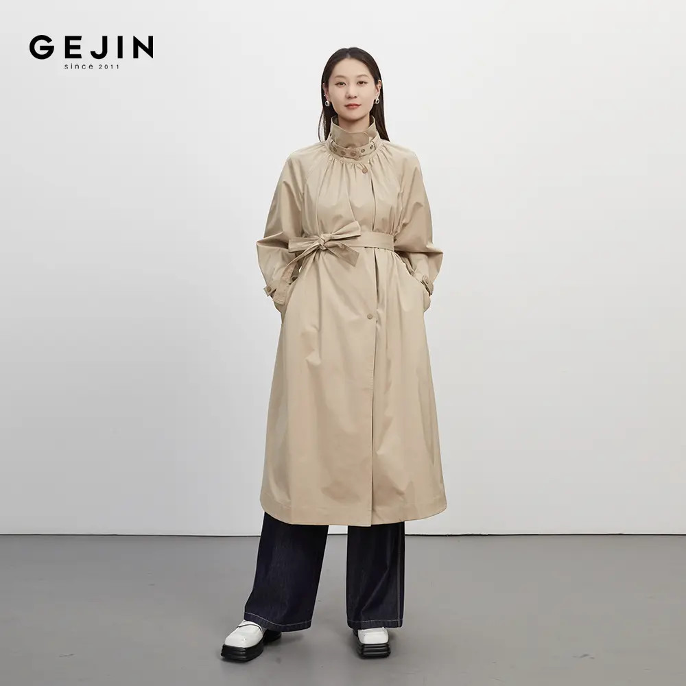 GEJIN/歌锦秋季新款时尚气质优雅立领风衣9332580460