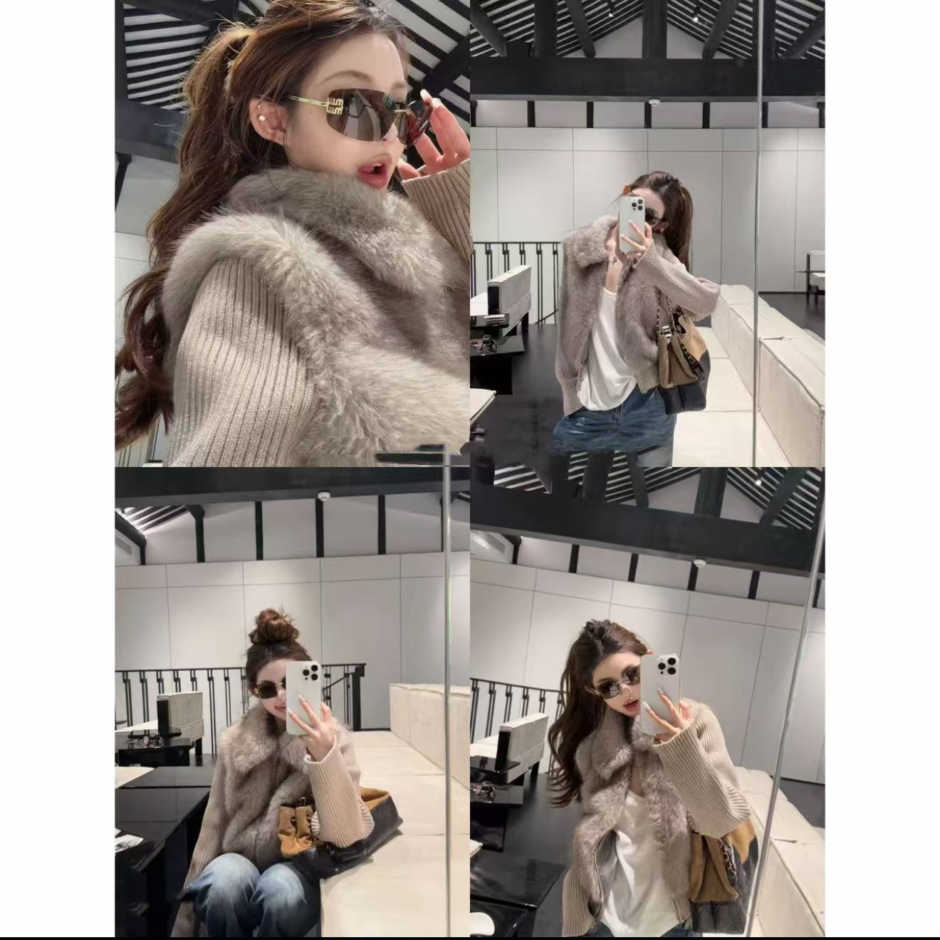 徐秋阳  毛绒女孩  冬季新款百搭时尚显瘦显白毛毛外套X6893