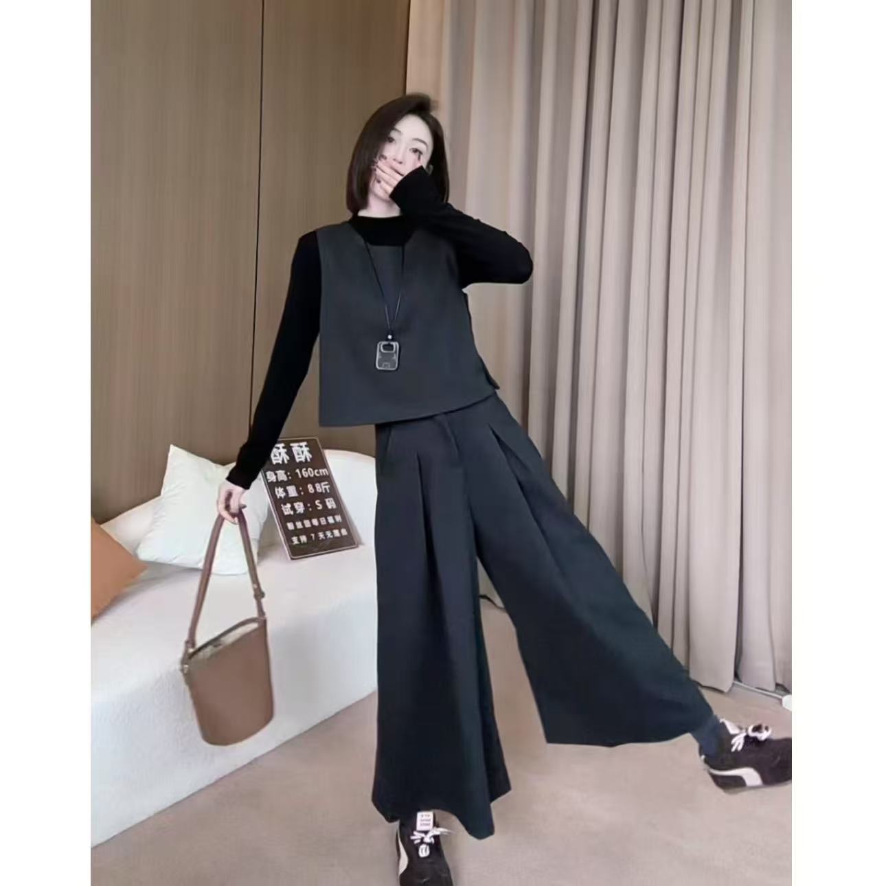 2025年秋冬季新款高级感时尚马甲套装两件套