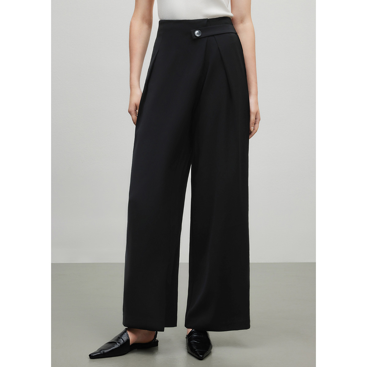 【芊芊专属】气质纯色休闲裤女夏季宽松直筒裤高腰垂感长裤