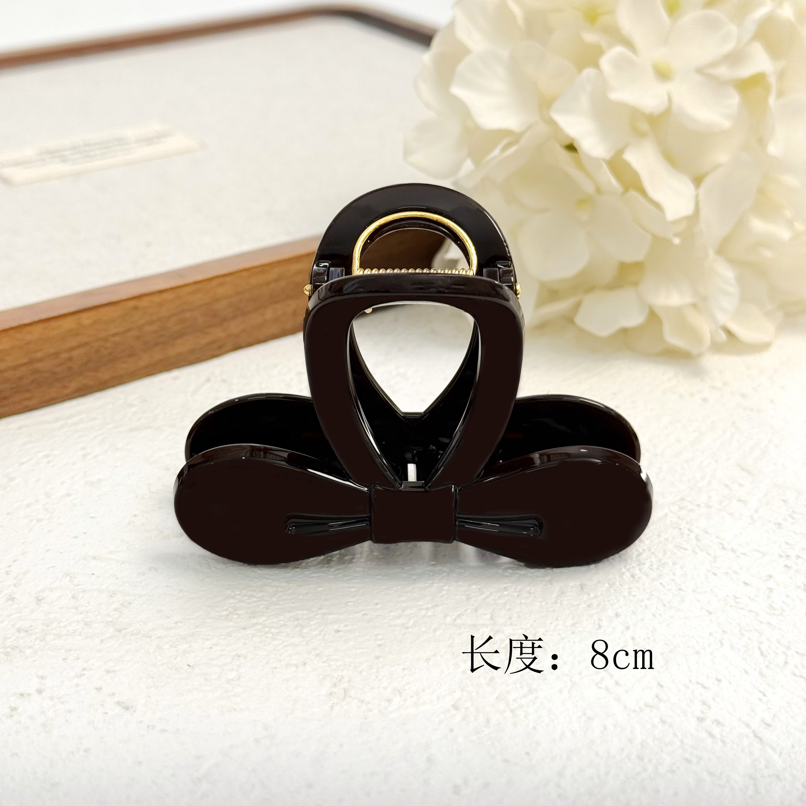 BAOSHATI/宝莎缇F-565韩版简约蝴蝶结百搭抓夹8CM