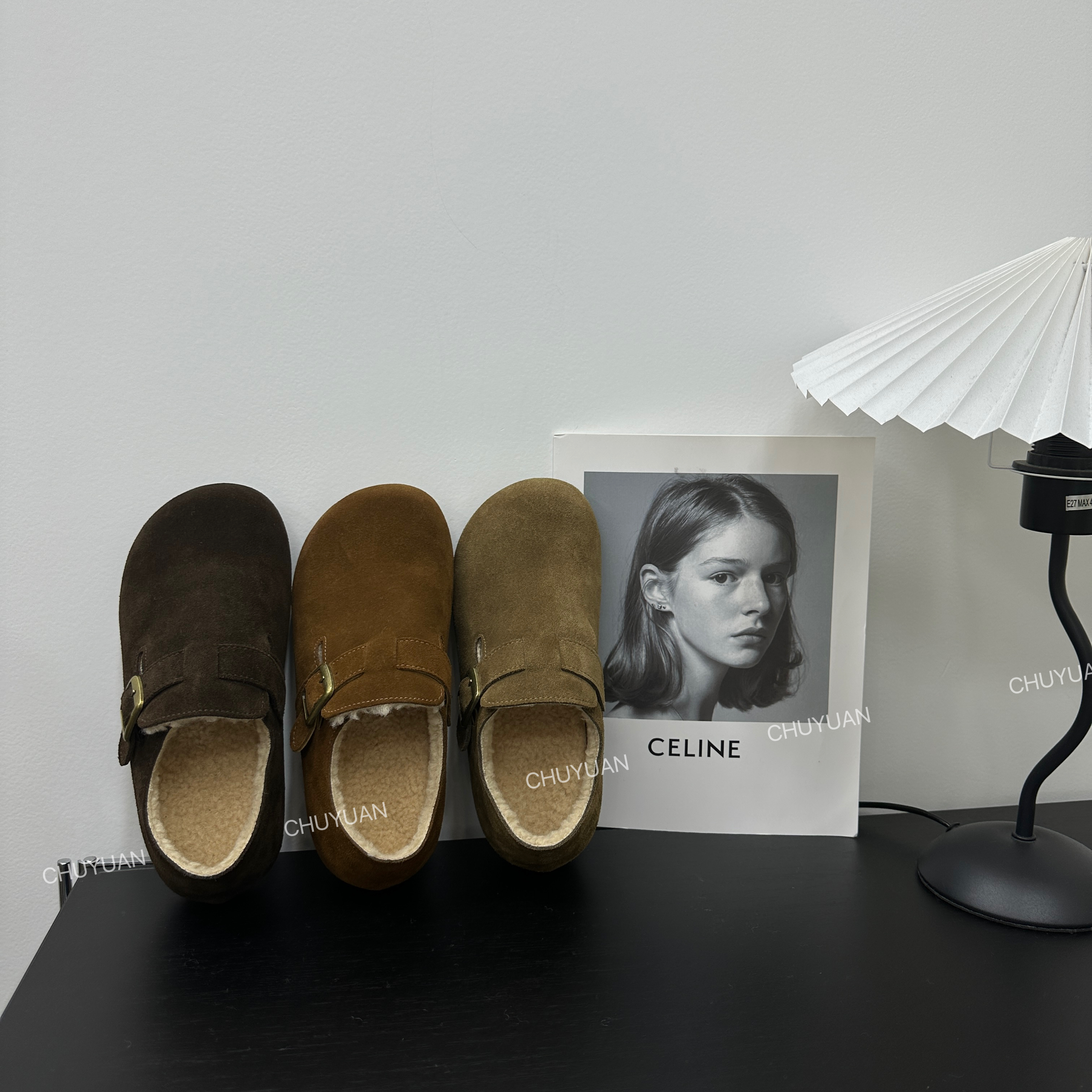 CHUYUAN 2025秋冬经典真皮勃肯2.0升级款3.5公分内增高加绒女鞋