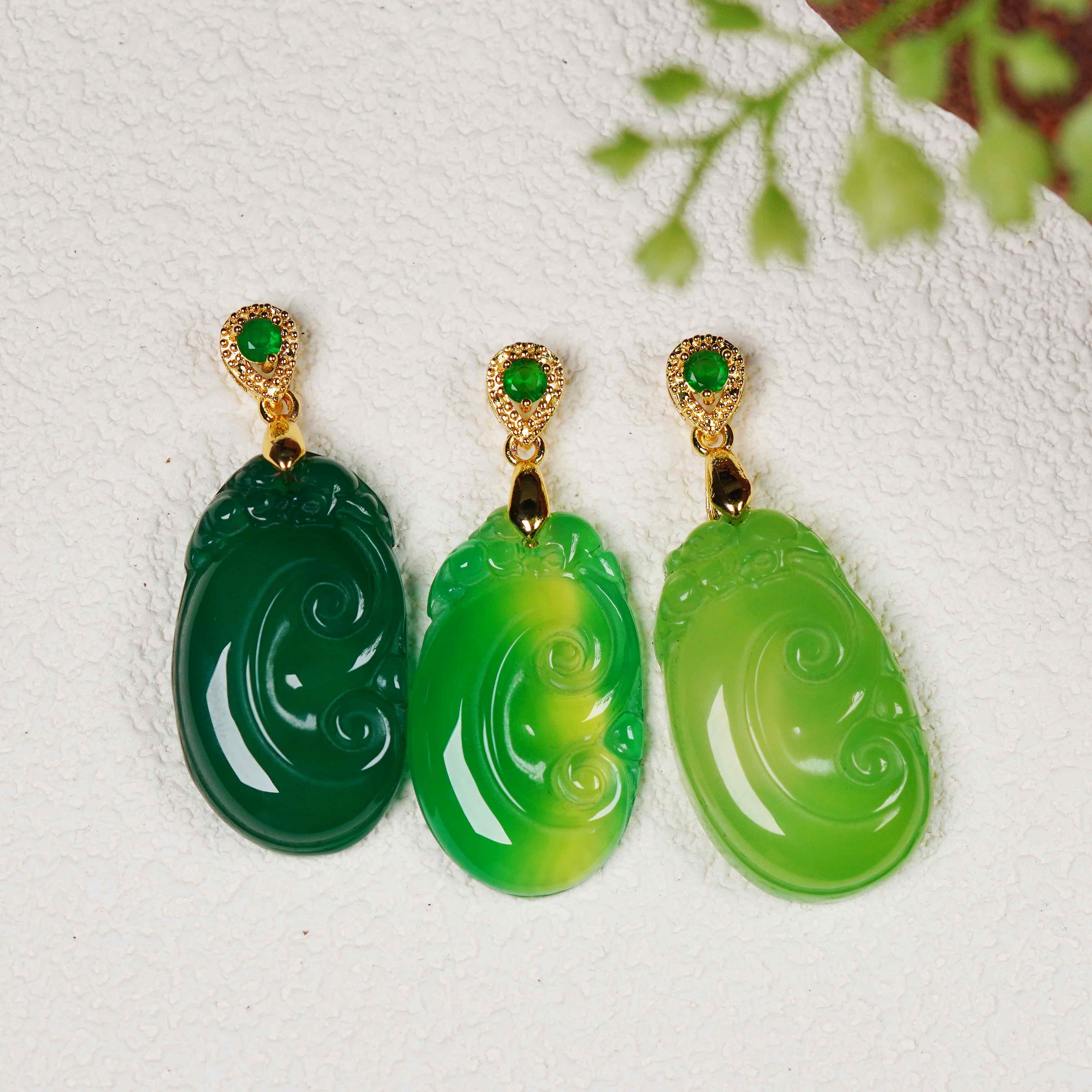 天然玉石保真 RYH09-1 时尚甄选款 如意吊坠 多样性发其一