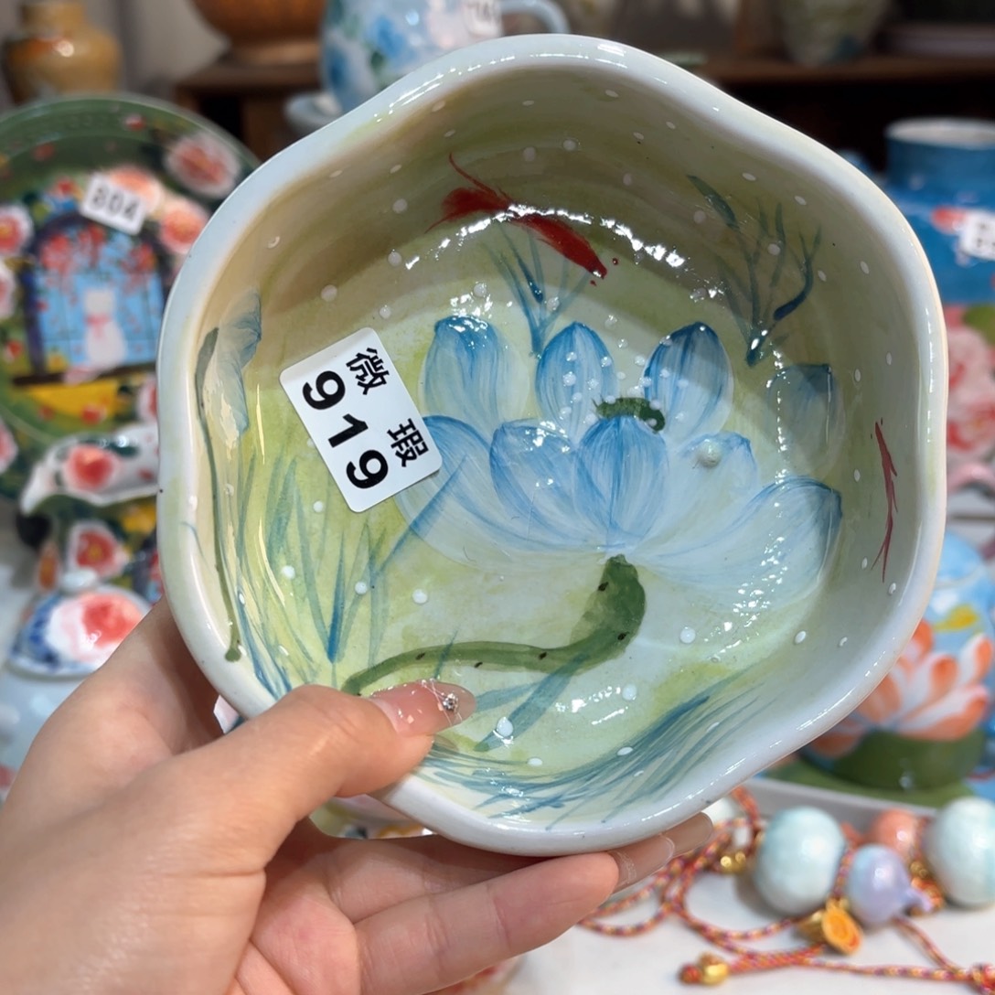 景德镇手绘高温釉下彩陶瓷茶具