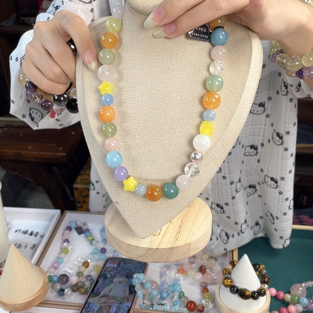 水晶手链银S925镀金镶嵌