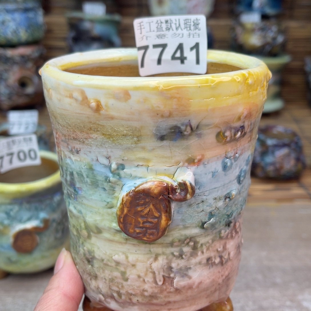 手工花盆默认瑕疵完美者勿拍